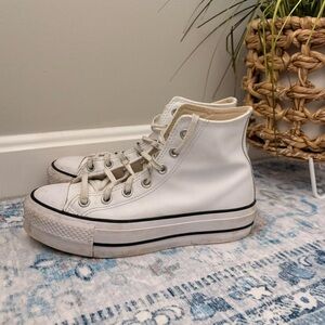 Converse White Platform High-Top Sneakers